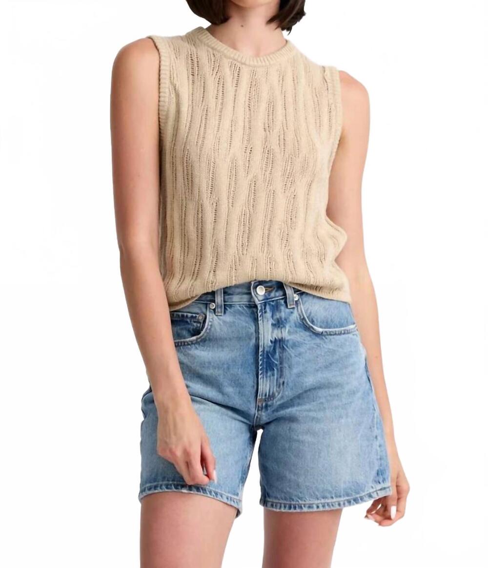 NEW ONE GREY DAY carrick tank in latte
